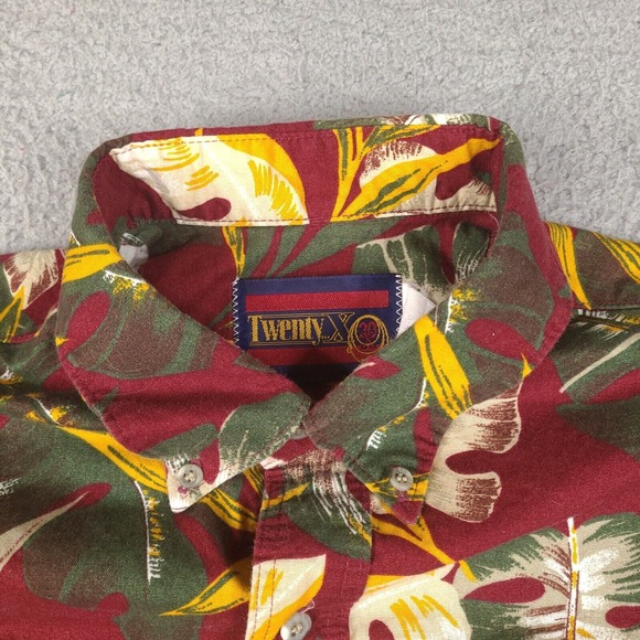 Vintage Wrangler 20X Hawaiian Shirt Mens XXL Red Burgundy Button Down - Picture 6 of 14
